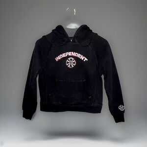 Vtg Independent Truck Co Hoodie Black Red White Sweatshirt Skater - Sz S/M